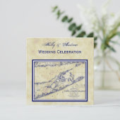 Long Island Die Hamptons Karte störte SQ Hochzeit (Stehend Vorderseite)