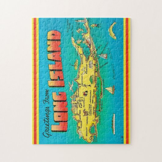 Long Island Gruß Postcard Puzzle (Vertikal)