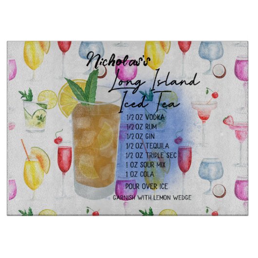 Long Island Ice Teezeremonie Personalisiert Schneidebrett (Vorderseite)