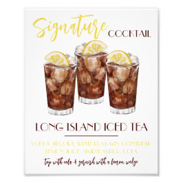 Long Island Iced Tea Signature Cocktail Recipe Fotodruck