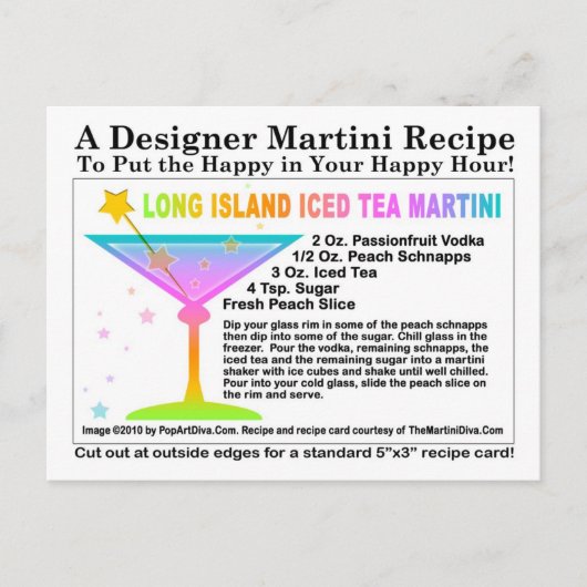 Long Island Iced Teatro Martini Recia Postkarte (Vorderseite)