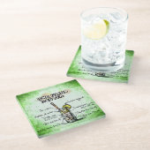 Long Island Iced Tee Drink Recipe Glasuntersetzer (Schrägansicht)