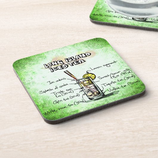 Long Island Iced Tee Drink Recipe Untersetzer (Linke Seite)