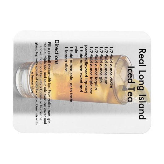 Long Island Iced Tee Drink Rezept Magnet (Horizontal)