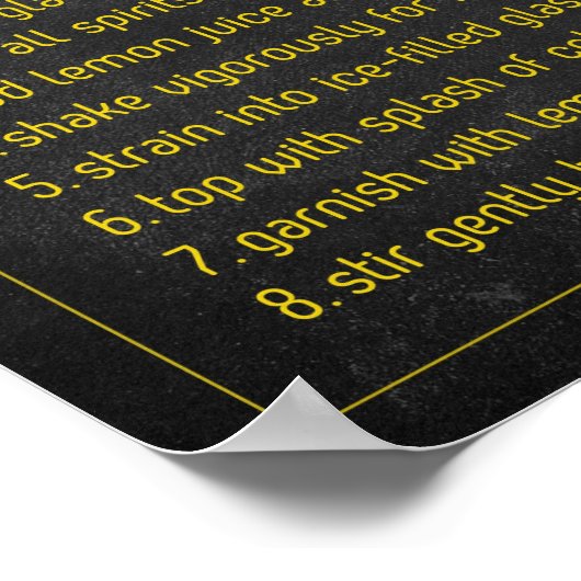 Long Island Iced Tee Rezept Chalkboard Cocktail Ar Poster (Ecke)