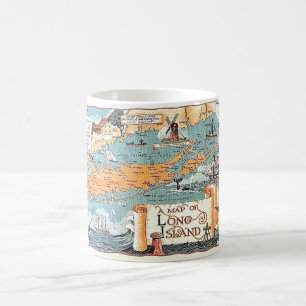 Long Island illustrierte Karten-Tasse Kaffeetasse