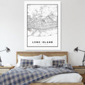 Long Island Map Leinwanddruck (Insitu (Schlafzimmer))