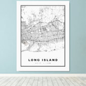 Long Island Map Leinwanddruck (Insitu (Holzboden))