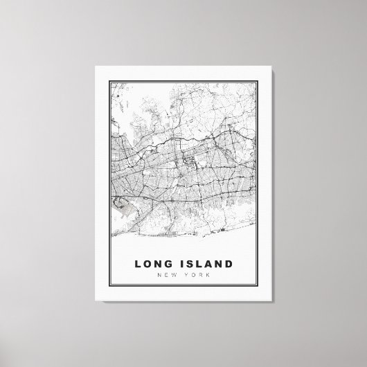 Long Island Map Leinwanddruck (Vorderseite)