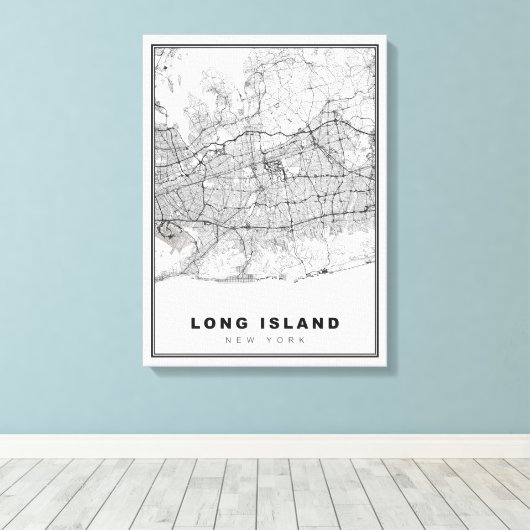Long Island Map Leinwanddruck (Insitu (Holzboden))
