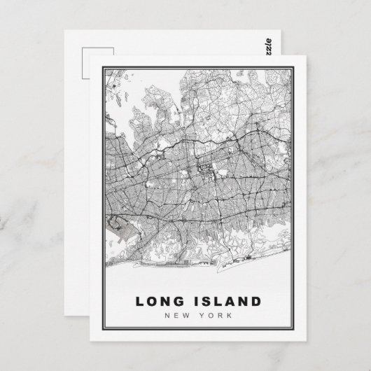 Long Island Map Postkarte (Vorne/Hinten)