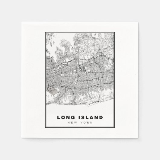 Long Island Map Serviette (Vorderseite)