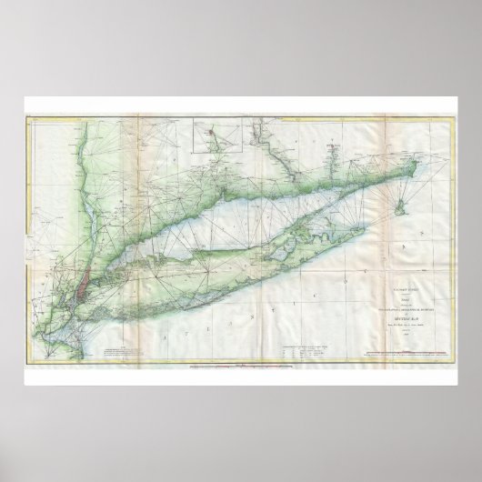 Long Island Nautic Map Poster (Vorne)