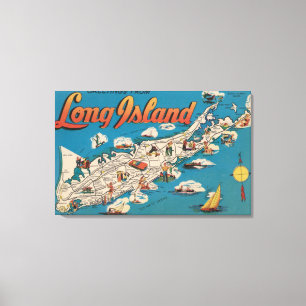 Long Island, New York - Gruß aus Leinwanddruck