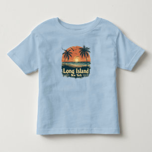 Long Island New York Retro Beach Vibes Kleinkind T-shirt