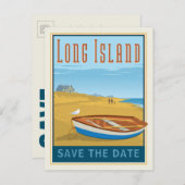 Long Island, New York | Save The Date Ankündigungspostkarte (Vorne/Hinten)