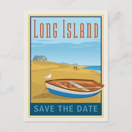 Long Island, New York | Save The Date Ankündigungspostkarte (Vorderseite)