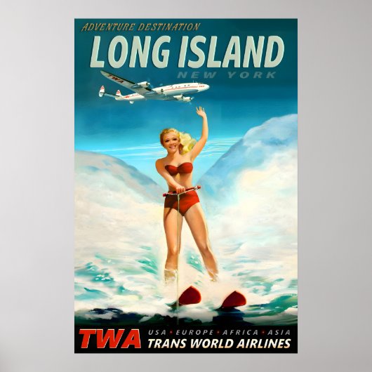 Long Island New York TWA Trans World Airlines Poster (Vorne)