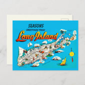 Long Island, NY Froher Festtage Postcard Postkarte (Vorne/Hinten)