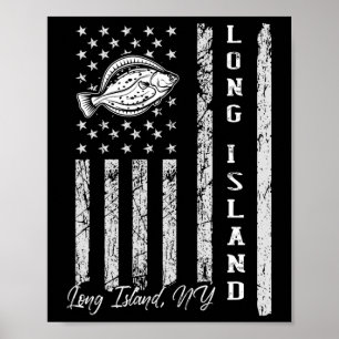 Long Island Ny für Flunder-Angler Poster