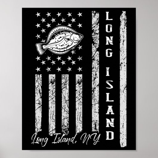 Long Island Ny für Flunder-Angler Poster (Vorne)
