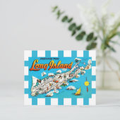 Long Island, NY gestreifte Postkarte (Stehend Vorderseite)