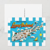 Long Island, NY gestreifte Postkarte (Vorne/Hinten)