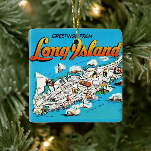 Long Island, NY Gruß Keramikornament (Baum)