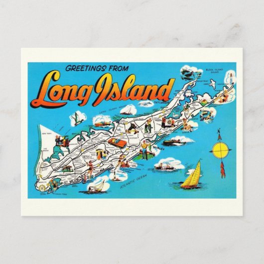 Long Island, NY Gruß Postkarte (Vorderseite)