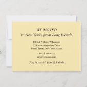 Long Island NY Moving Ankündigung (Rückseite)