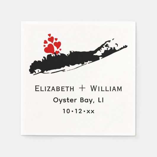 Long Island NY Silhouette Map DIY Colors Wedding Serviette (Vorderseite)