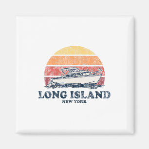 Long Island Ny Vintage Bootfahren 70er Retro Boots Magnet