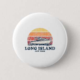 Long Island Ny Vintage-Schifffahrt 70er Retro-Boot Button
