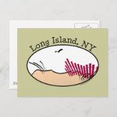 Long Island Postkarte (Vorne/Hinten)
