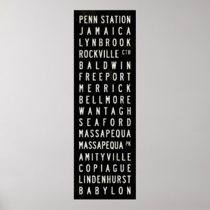 Long Island Rail Road LIRR Babylon Line U-Bahn Art Poster