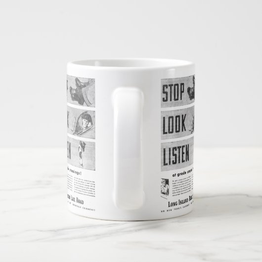 Long Island Railway Safety Jumbo-Tasse (Rückseite)