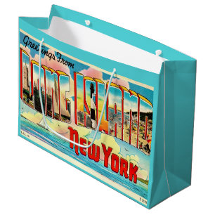 Long Island Retro Geschenktasche groß Große Geschenktüte