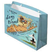 Long Island Retro große Geschenktüte (Rückseite Schrägansicht)