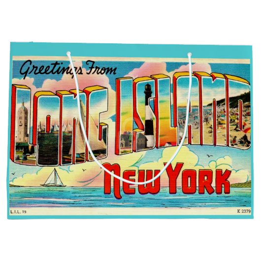 Long Island Retro Large Gift Bag Große Geschenktüte (Rückseite)