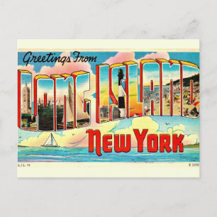 Long Island Retro Postkarte