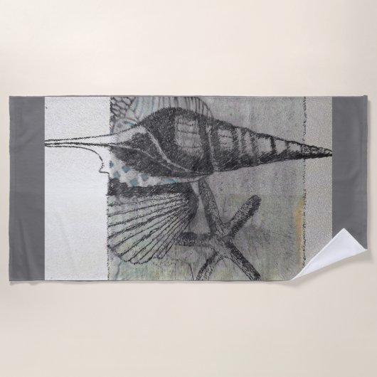 Long Island Seashells Strandtuch (Vorderseite)