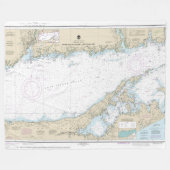 Long Island Sound Eastern Part Nautic Chart Fleecedecke (Vorderseite (Horizontal))