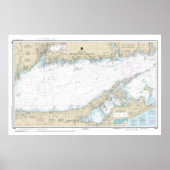 Long Island Sound Eastern Part Nautic Chart Poster (Vorne)
