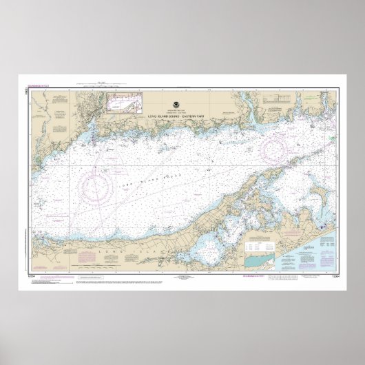 Long Island Sound Eastern Part Nautic Chart Poster (Vorne)