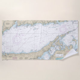 Long Island Sound Eastern Part Nautic Chart Strandtuch