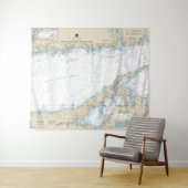 Long Island Sound Eastern Part Nautic Chart Wandteppich (Beispiel (Horizontal))