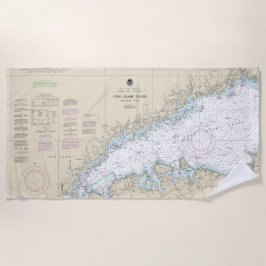 Long Island Sound Western Teil Nautic Chart Strandtuch