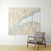 Long Island Sound Western Teil Nautic Chart Wandteppich (Beispiel (Horizontal))