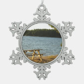 Long Island-Strand-Bank Schneeflocken Zinn-Ornament (Vorderseite)