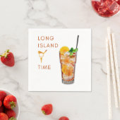 Long Island Tee Time Cocktail Napkin Serviette (Beispiel)